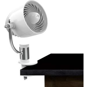 Vornado Pivot Clip Personal Air Circulator, 3-Speed, Portable Desk Fan with Multi-Surface Clip, 360-Degree Adjustable Axis, 9 in Tall, 4 in Diameter, Whisper Quiet, Ice White