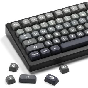 XVX PBT Keycaps-MOA Keycap, Custom Keyboard Keycaps 60 65 75 100 Percent, 5 Side Dye Sublimation, 132 Keys Keycap Set for Cherry Gateron MX Switches Keyboards, Gradient Gray