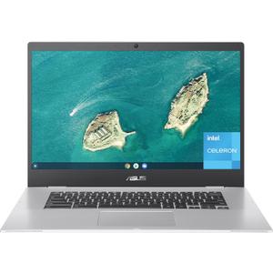 ASUS CX1500CNA-AS84F Chromebook CX1, 15.6" Full HD NanoEdge Display, Intel Celeron N3350 Processor, 64GB eMMC Storage, 8GB RAM, Chrome OS, Transparent Silver, CX1500CNA-AS84F