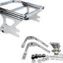 YHMOTO Detachable Two-Up Luggage Rack W/Docking Hardware Kit Fit for Harley Touring Road King Electra Glide Street Glide Road Glide 1997-2008 (Chrome)