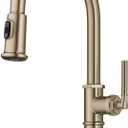 KRAUS Allyn Traditional Industrial Pull-Down Single Handle Kitchen Faucet in Brushed Gold, KPF- 4100BG