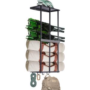 Camping Chair Rack for Garage Storage, Metal Camping Chair Storage Wall Mount Beach Chair Umbrella Storage Holder with 4 Hooks for Garage Organizer