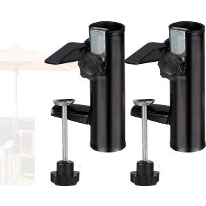 MILIMOLI 2 Pack Umbrella Clamp Umbrella Stand Bench Buddy Patio Umbrella Holder, Premium Umbrella Mount Clamp Umbrella Stand Fixed Clip for Beach Courtyard Balcony, Chair Umbrella with Clamp
