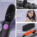 Go Brush Pro,2026 New Cordless Straight Hair Brush, Portable Scald-Proof Mini Straight Hair Comb with Three Temperature Settings and LED Display Screen, Quickly Heating Travel Hair Brush (Dark Black)