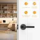Amerdeco 3 Pack Matte Black Passage Door Handles,Heavy Duty Non-Locking Door Lever for Hall, Closet,Office Area, Shopping Malls AM0016