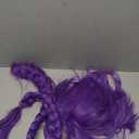 Girls Purple Wig Kids Long Purple Straight Pigtail Wig Heat Resistant Synthetic Wigs with Wigs Cap