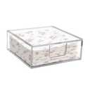Acrylic Napkin Holder, 7.1 x 7.1 x 2.75Inch Flat Napkin Holder with Lid Clear Waterproof Square Napkin Dispenser Decorative Paper Napkin Container Organizer for Table Kitchen Bathroom