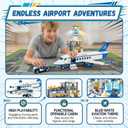 City Passenger Airplane Building Blocks Set with Plane,Airport, Terminal and Trailer Creative Building Model Toy Gift for Adults Aviation Lovers Idea