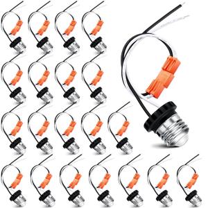 Zhengmy 6 Pcs E26 Socket Adapter, Medium Base Male Screw in Light Socket Pigtail for LED Recessed Lights