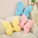 PEACH CAT Butterfly Pillow Decorative Butterfly Shaped Throw Pillows 15.7" x 15.7" Cute Plush Cushion Decor for Bedroom Living Room Sofa Couch Yellow