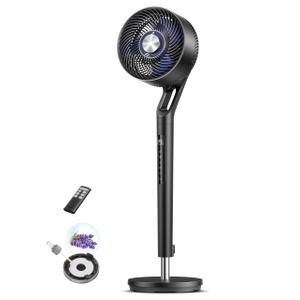DREO Standing Fan for Bedroom,120°+100° Oscillating Fan, Quiet Pedestal Fan
