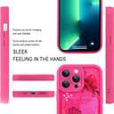 MOWIME Compatible with iPhone 13 Pro Case with Card Holder, Floral Flower Shockproof Soft TPU Protective Cover Women Girls, Anti Scratch Wallet Case for iPhone 13 Pro 6.1 Inch, Hot Pink