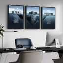 Framed Motivational Inspirational Wall Art for Office, 3 piece 16x24 In, 16" W x 24" H x 3Pcs