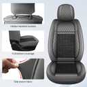 Custom Fit Ford F150 Seat Covers 2009-2025 2026 F250/F350/F450 2017-2026 Full Set Waterproof Faux Leather Car Seat Covers for Crew Cab XL XLT Lariat King Ranch Platinum(5 Seats,Black&Grey)