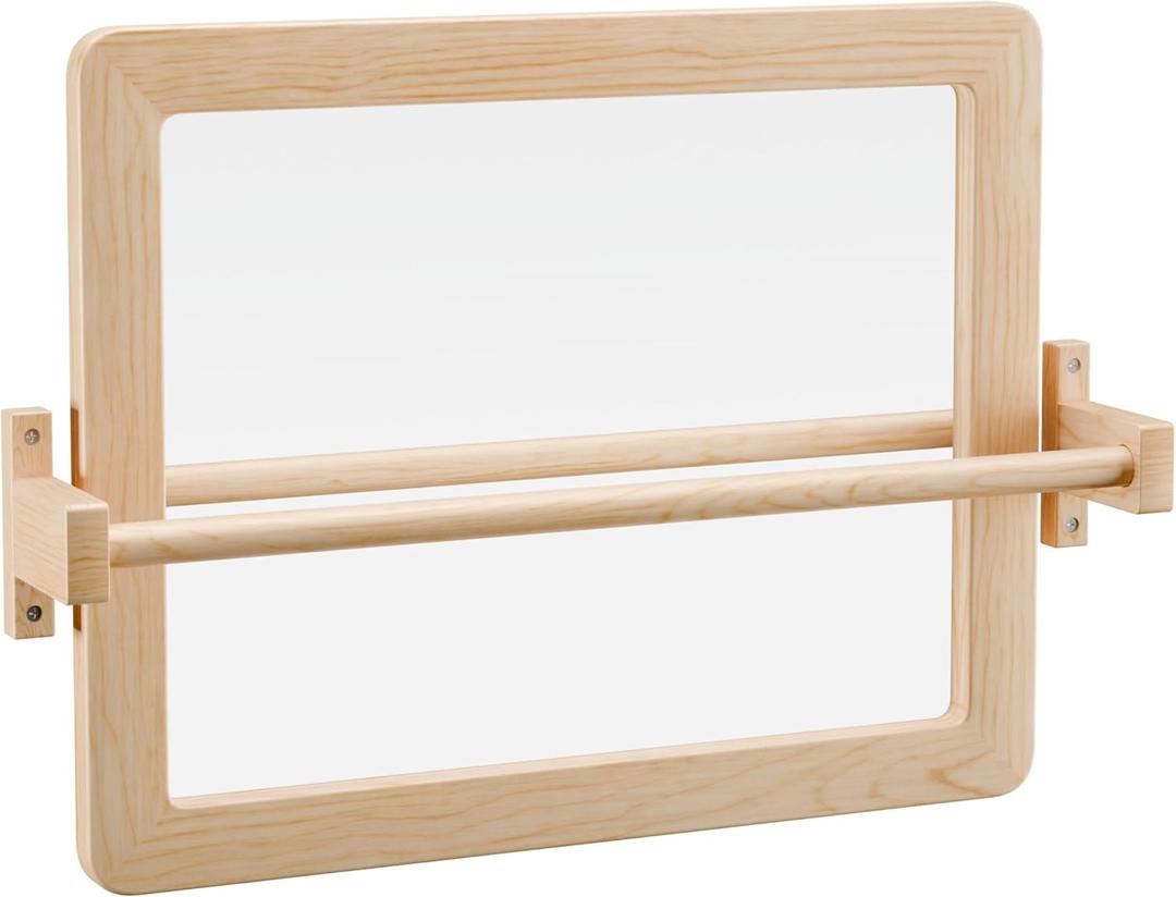 Montessori Baby Pull Up Bar, Montessori Small Mirror is Suitable for Babies Aged 6 to 18 Months, Infants Registry Item, 19.7 * 15.8 inches