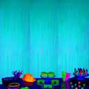 2 x 2 Pack Foil Fringe Backdrop - Fluorescent Green Shiny Tinsel Curtains for Party Decoration/Photo Booth Props - 3.3x6.6 FT Metallic Foil Backdrop for Birthday, Wedding, Graduation, Christmas.