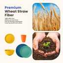 Homienly 40-Piece Premium Wheat Straw Dinnerware Sets, Service for 8, Unbreakable Plates and Bowls Set - Cups Sets, Dinner Plates, Bowls for Kitchen,Dishwasher and Microwave Safe Dishes Set - Multi