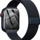 EPULY Compatible with Apple Watch Band 38mm 40mm 41mm 42mm(Series 10),Stainless Steel Mesh Loop Magnetic Clasp Bands for iWatch Series SE 9 8 7 6 5 4 Women Men-42/41/40/38mm Midnight (Series10 42mm/41mm/40mm/38mm)