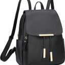 KKXIU Trendy Leather Backpack Purse for Women and Ladies Shoulder Travel Daypacks Bags (A-Black)