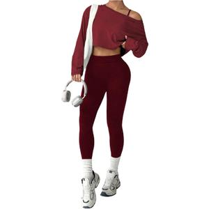 SOLY HUX Women's Tracksuit Set 3 Piece Workout Outfits Long Sleeve Crop Top Camisole and Leggings Gym Activewear