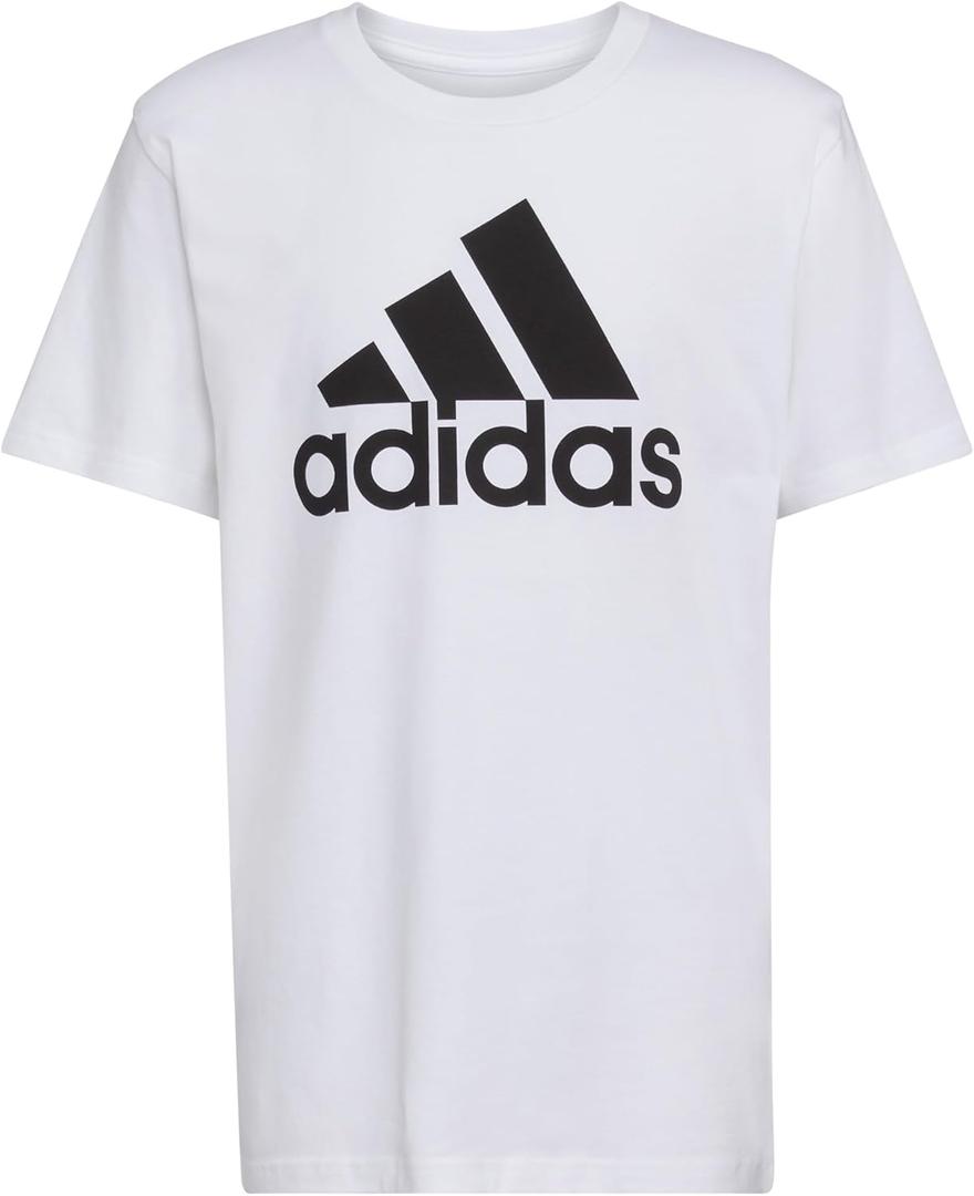 adidas Boys' Short Sleeve Cotton T-Shirt Graphic Tshirt Tee (Small)