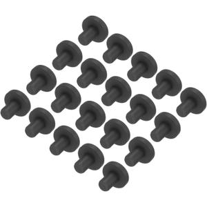 UXCELL High Temp Silicone Plug Mount - Dia 6mm/0.23 inch T-Shaped Solid Rubber Stopper - Hole Plugs for Powder Coating & Plating - Waterproof & Sealing - Black Pack of 20 (OD 13mm)