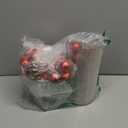 47 PCS Lighted Christmas Table Centerpiece Decor DIY Set Include 3 Cylinder Vases Xmas Balls Bottle Brush Tree Pine Cone Pine Branch Light Fake Snow for Xmas Party Dining Table Decoration