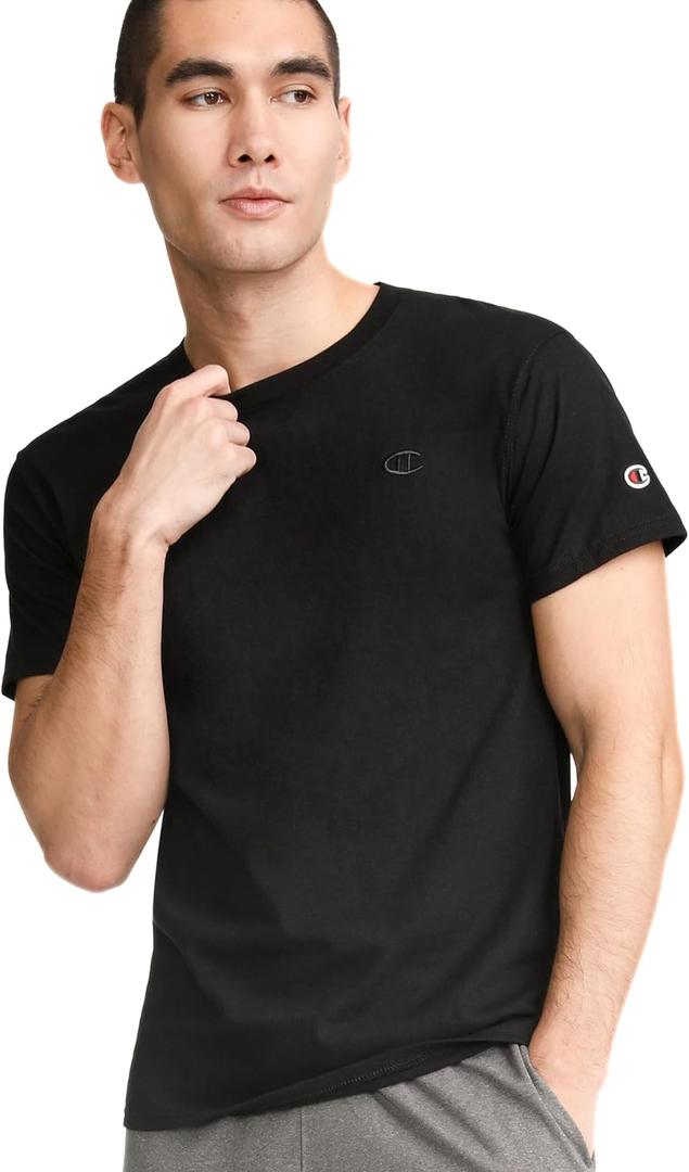Champion Men's Classic Everyday Soft, Comfortable T-Shirt (Regular or Big & Tall) (Large, Black)