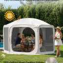 Porayhut Pop up Screen House Tent 12x12FT Sun Shelter with Breathable Mesh Doors,Portable Camping Tent Without Waterproof Floor,Screen Canopy Outdoor for Family Friends Party in Backyard,Park