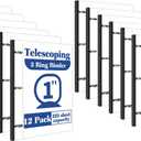 INFUN 1 Inch Telescoping 3 Ring Binder -12 PCS-White, Flexible Binders with Customizable Front Cover and Clear Catalog Pocket, 1Inch Rings, 225 Sheet Capacity