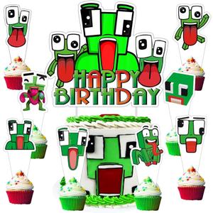 25 Pcs Cake Topper and Cupcake Toppers Set Birthday Party Supplies for Kids Birthday Decorations