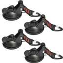 4PCS Suction Cups Heavy Duty with Hooks, Outdoor Strong Suction Cup Wall Anchor for Camping Tarp Accessory, Car Side Awning, RV Boat Window Glass Camping Trap