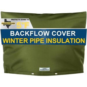 Backflow Preventer Cover Insulated (5F) with Thick 7 Layers Fabric, 30" W x 24" H with Aluminum Foil Layer for Winter Pipe Freeze Protection, Sprinkler Covers for Outside (Green)