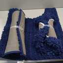 Arotive Luxury Chenille Bathroom Rugs 3 Piece with Toilet Lid Cover, Shaggy Soft and Absorbent Bath Rug, Non-Slip, Machine Washable Bath Mats for Bathroom24x16+24x20+17.5x15, Navy