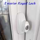 Gliding Patio Door Keyed Lock Assembly & Thumb Latch Compatible with Andersen Tribeca Style OEM Part #2573068, #2573078 & #2573609, 2-9/16" Hole Centers, Non-Handed, White Diecast