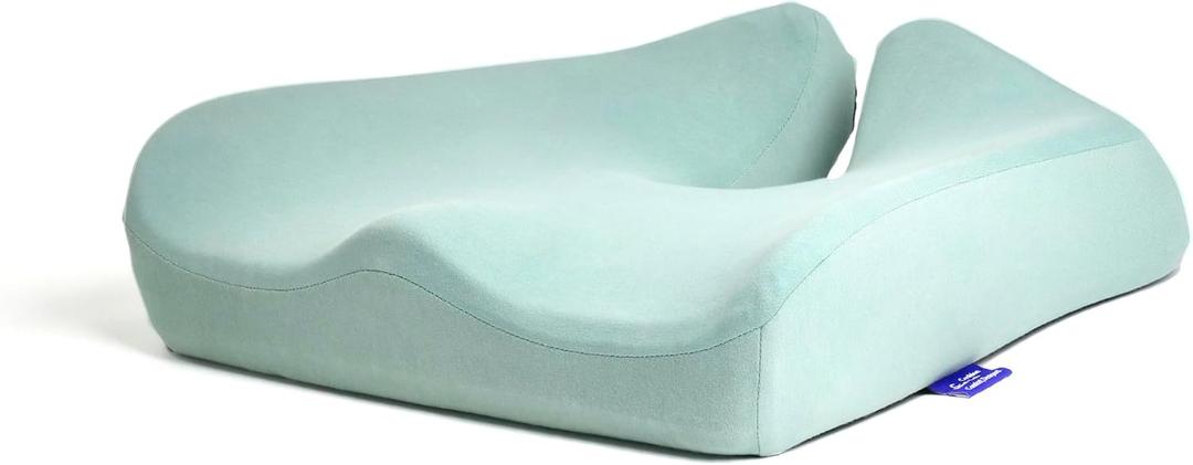 C CUSHION LAB Patented Pressure Relief Seat Cushion for Long Sitting Hours on Office/Home Chair, Car, Wheelchair - Extra-Dense Memory Foam for Hip, Tailbone, Coccyx, Sciatica - Wellness Green, Standard