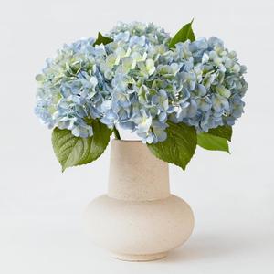20" 4PCS Artificial Light Blue Hydrangea Flowers Large Faux Latex Real Touch Fake Hydrangeas Silk Bouquet with Leaves Stems for Family Table Office Wedding Party Arrangements