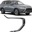 Silscvtt Front Right Bumper Chrome Trim Molding Strip 3 Pieces Kit Replacement for Outlander 2016-2019 6407A142 6407A146 6407A144 MI1047103SET