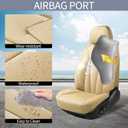 Car Seat Covers Full Set,Breathable and Waterproof Faux Leather Automotive Seat Covers for Cars,Luxury Universal Fit Seat Covers for SUV, Sedans and Trucks,Beige
