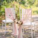 Ling's moment Wedding Chair Sashes Cover Aisle Decorations Draping Fabric Wrinkle-Free with Tie 16 Pcs Blush Pink & White for Party Ceremony Reception Floral Arrangement Banquet Outdoor Decor