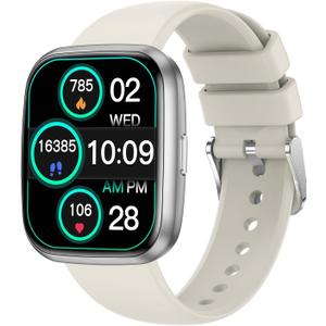 Smart Watches for Women, 1.75" Bluetooth Call, AI Voice Smartwatch, 24/7 Heart Rate Monitor, Blood Pressure/SpO2/Sleep Tracker, IP68 Waterproof, 100+ Sports Fitness Tracker for Android iOS Grey