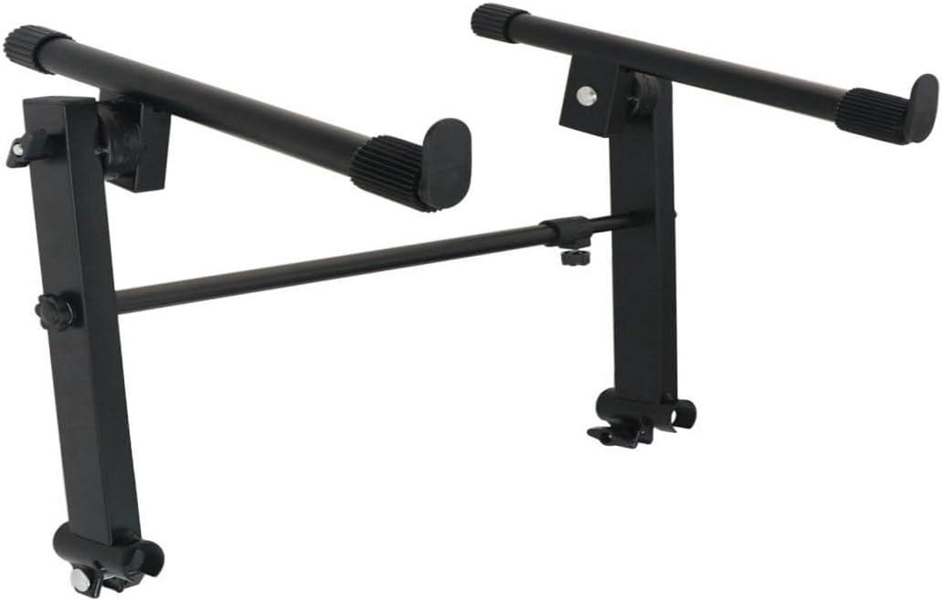 2 Tier Keyboard stand extension Electric Digital Piano Stand keyboard stand tier Adjustable piano stand for Stacking Keyboards, Electric Pianos, Synths, and Organs , Adjustable, Nonslip Arms and Feet Metal Black