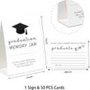 2026 Graduation Advice Card, 1 Graduation Sign with 50PCS Advice and Wishes Cards, College Grad Party Games and Decorations Supplies-GMJ04