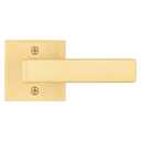 Kwikset Singapore Dummy Door Handle, Single Sided Lever for Closets, French Double Doors, and Pantry, Satin Brass Non-Turning Reversible Interior Push/Pull Lever, with Microban Protection (1 Pack)