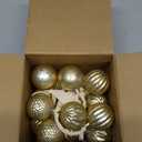 6.5 ft Champagne Gold Ornament Garland Neutral Textured Christmas Shatterproof Ornaments Garland 2 Inch 24 Ball Vintage Rustic Farmhouse Ball Xmas Decor for Mantel Indoor Outdoor