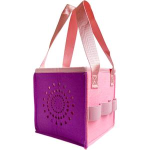 Portable Travel Carrying Case for Tonies Box & Figurines - Pink Felt Handbag, Travel Toy Storage Bag