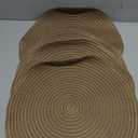 SHACOS Round Placemats Set of 4 Woven Braided Kitchen Table Placemats 15 inch Round Place Mats Washable Table Mats Indoor Outdoor, Brown