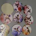 ANATTASOUL Coasters Set of 9 Hummingbird and Butterfly Pattern Colorful Wooden Coasters Bulk Round Housewarming Gift for New Home, 3.9" Decorative Coffee Table Protection for Farmhouse Bar Decor