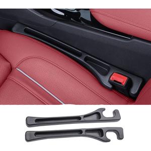For Tesla Car Seat Gap Filler for Model 3 Y 2016-2024 - EVA Anti-Slip Organizer with Storage Slots for Phone/Keys, Easy Installation Gap Blocker to Prevent Items Falling (2 Pack Black)