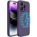 Miracase Magnetic Case Designed for iPhone 14 Pro Max Phone Case with Screen Protector,[Upgraded Enhanced Camera Protection],Shockproof Liquid Silicone Case 6.7 inch, Dark Purple Magnetic